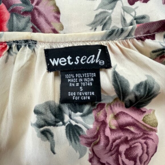 Wet Seal Floral Ruffled One-Shoulder Dress S Cottagecore Romantic Y2K - Picture 2 of 8